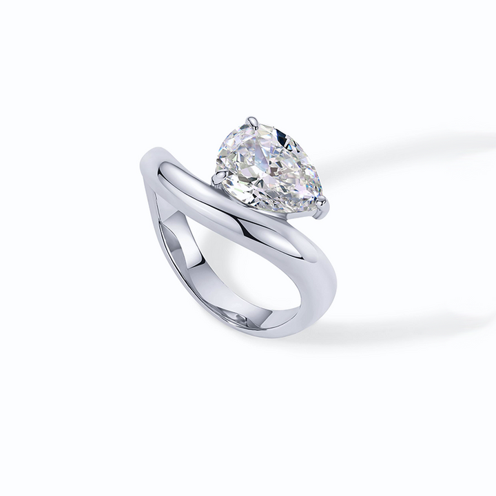 Teardrop CZ Solitaire Ring