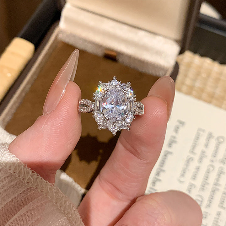 Ice Flower Zircon Plain Ring