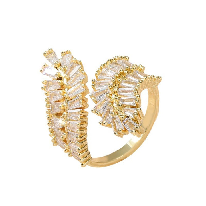 Luxury Olive Branch Pavé Diamond Open Ring