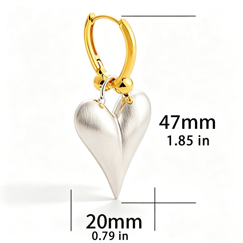 Heart-shaped drop earrings