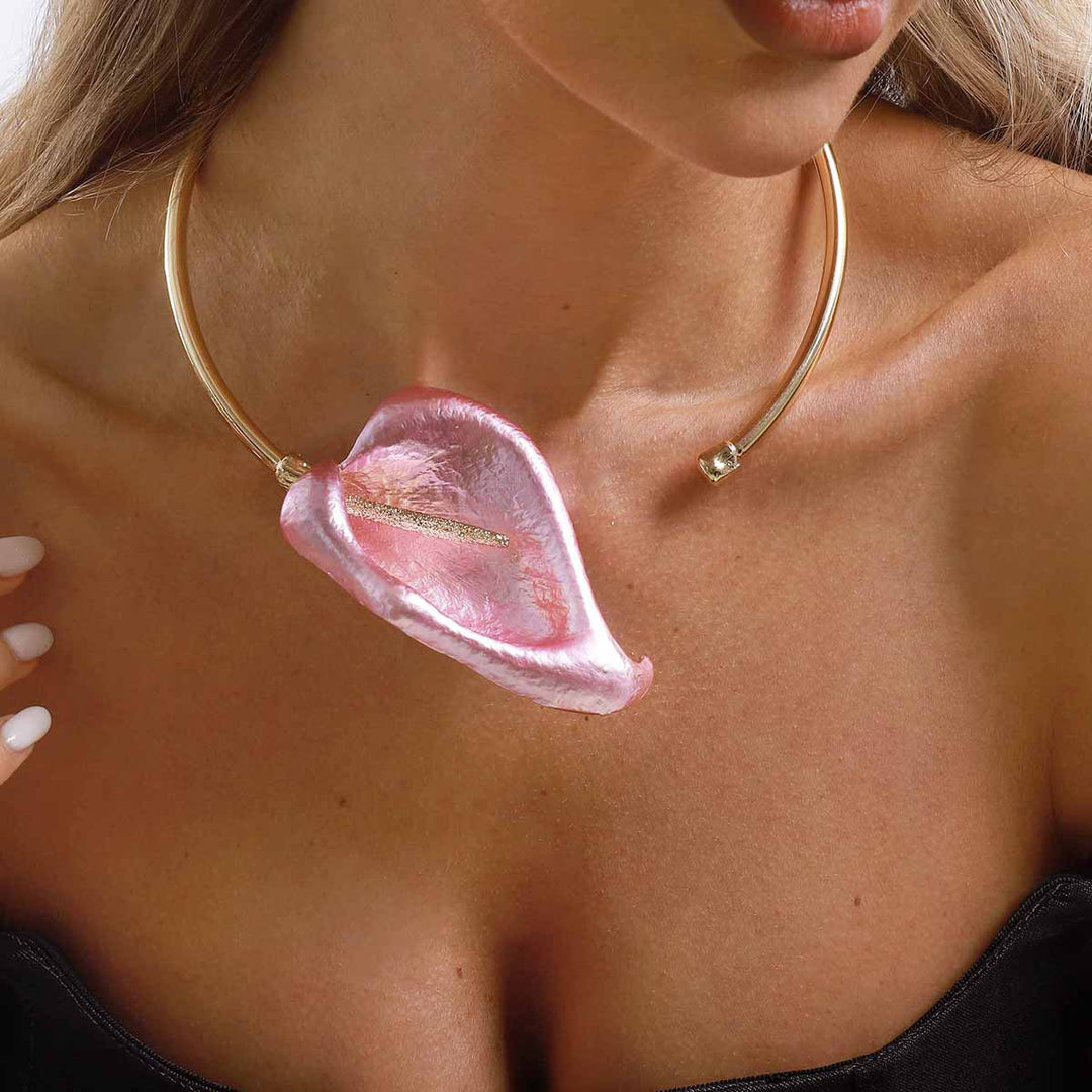 Colorful Poplar Leaf Collar Necklace