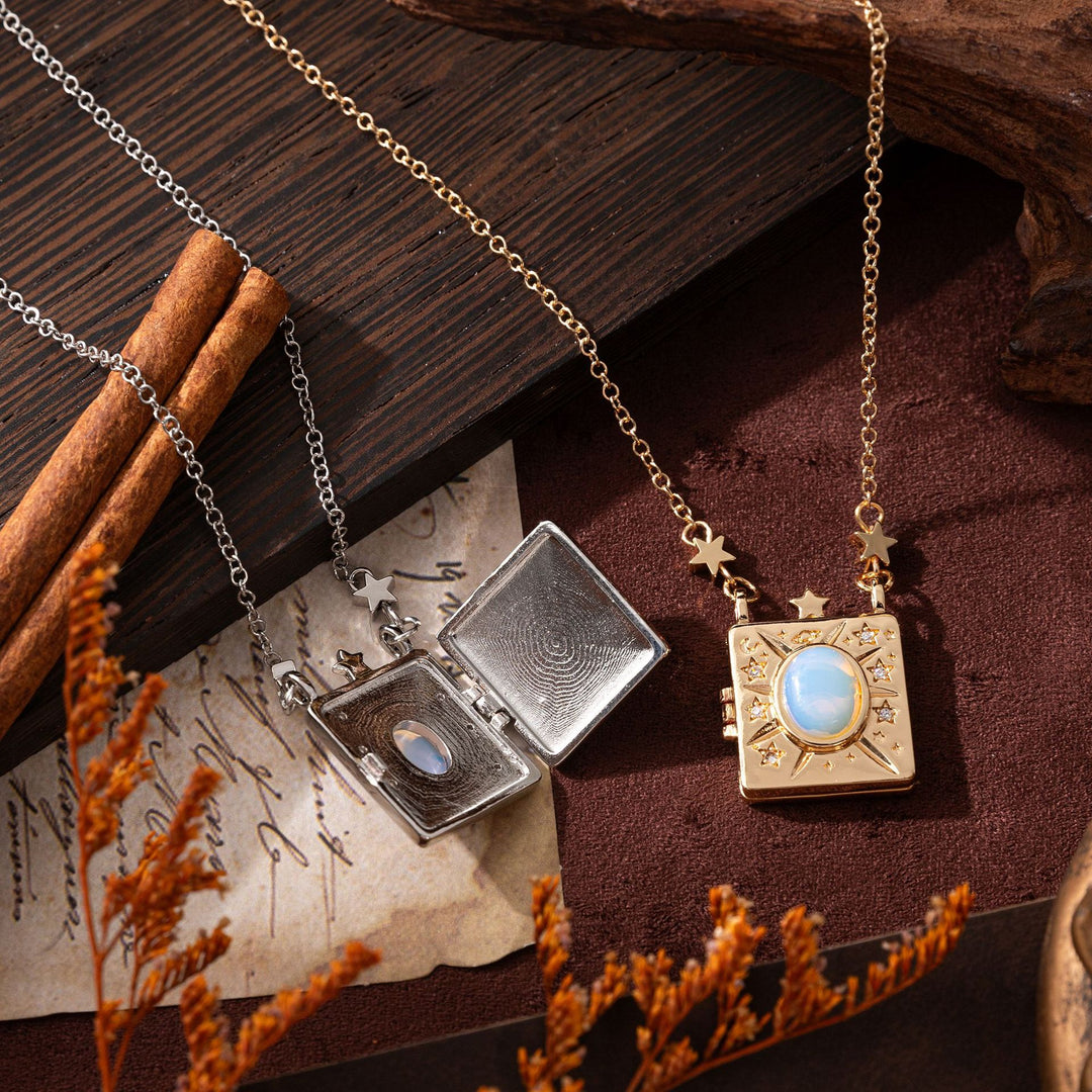 Moon Photo Locket Necklace