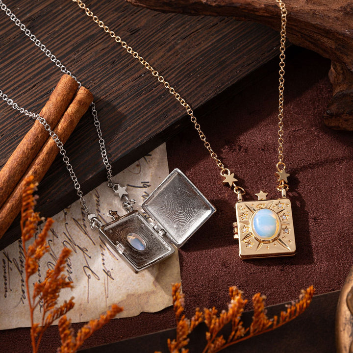 Moon Photo Locket Necklace