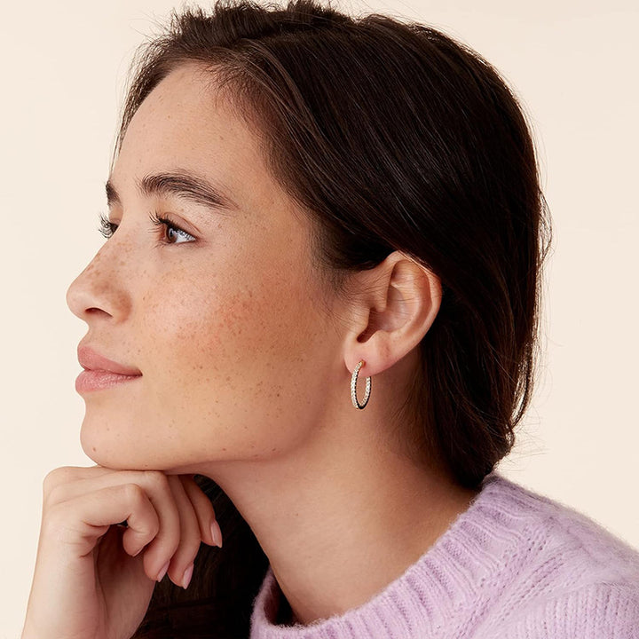 CZ Huggie Hoop Earrings