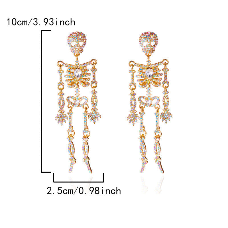 Pavé Zirconia Skull Earrings