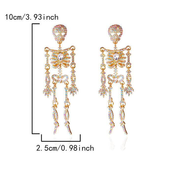 Pavé Zirconia Skull Earrings
