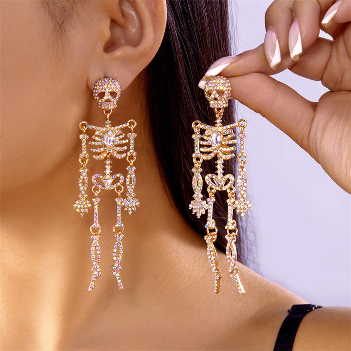 Pavé Zirconia Skull Earrings