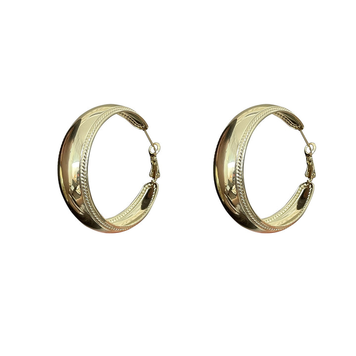 Vintage Smooth Wide C‑Hoop Ear Clips