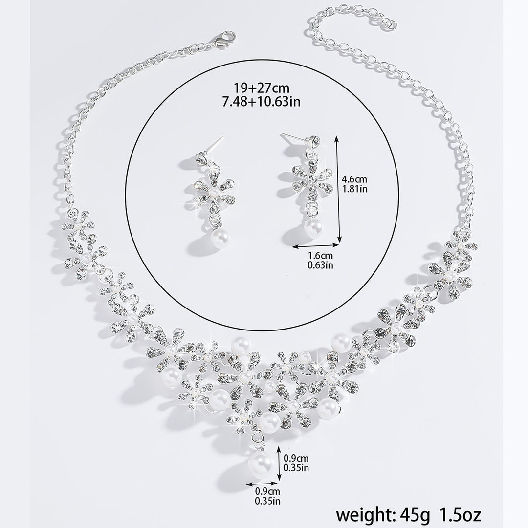 Sparkle Floral Pearl Jewelry Set