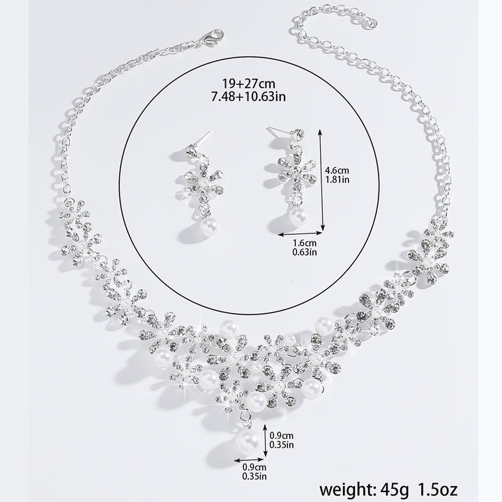 Sparkle Floral Pearl Jewelry Set