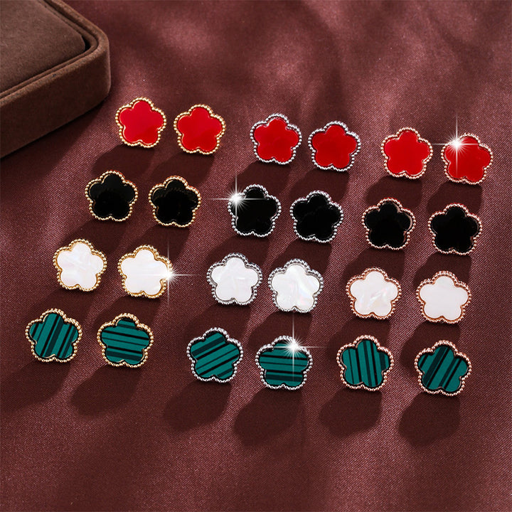 Five-leaf clover earrings