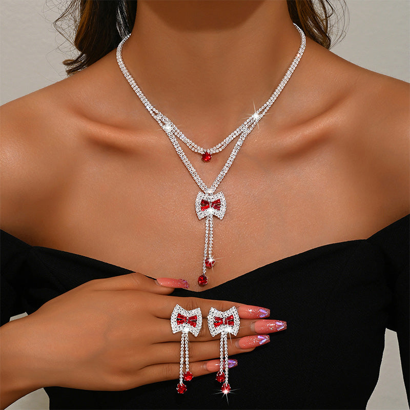 Zircon Flower Necklace Set