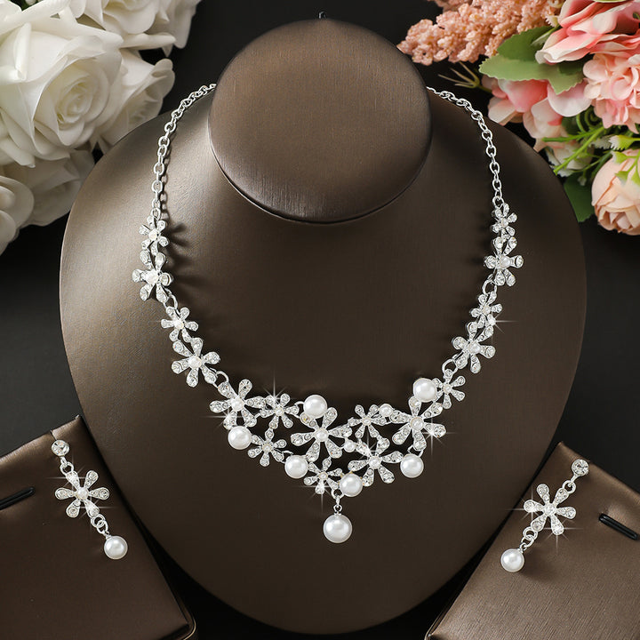Sparkle Floral Pearl Jewelry Set