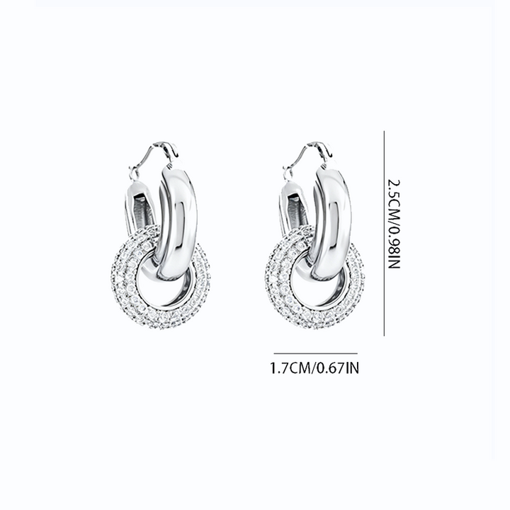 Interlocking CZ Double Hoop Earrings