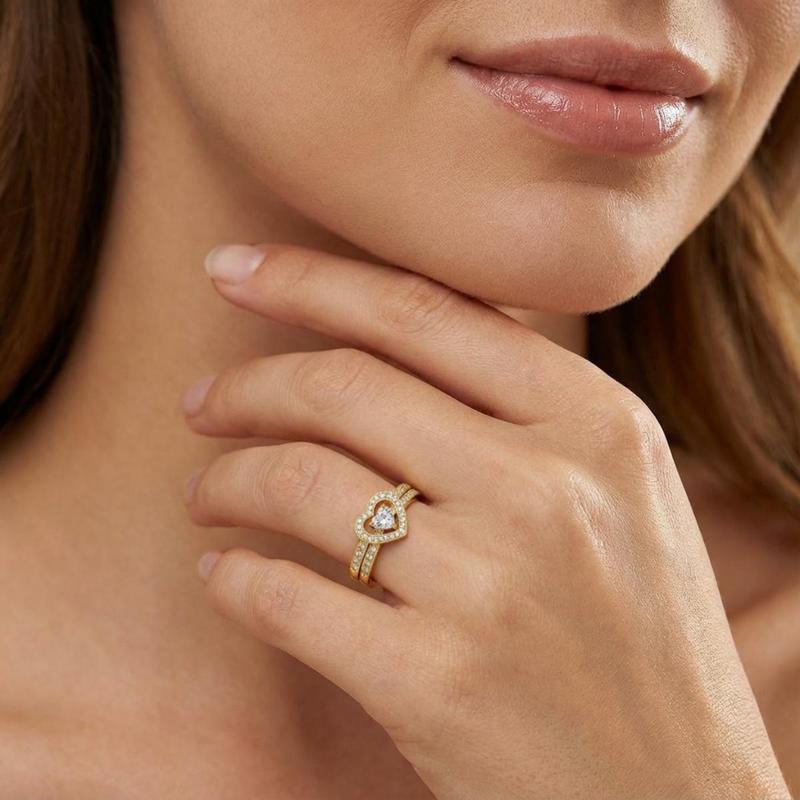 Heart Stackable Zircon Ring