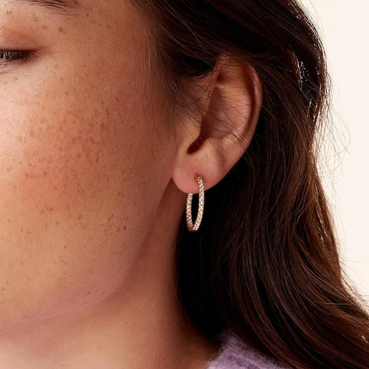 CZ Huggie Hoop Earrings