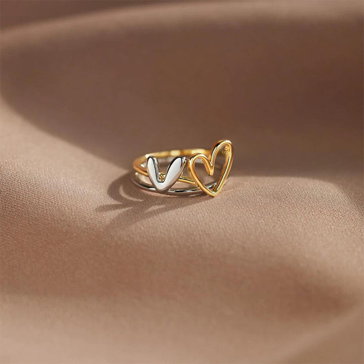 Irregular Heart Two-Piece Ring Set