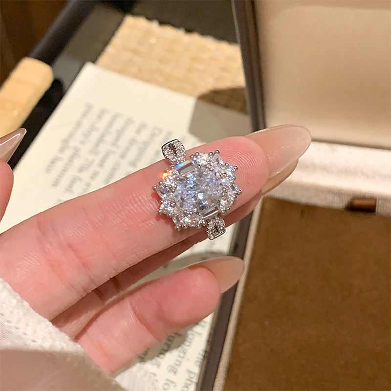 Ice Flower Zircon Plain Ring