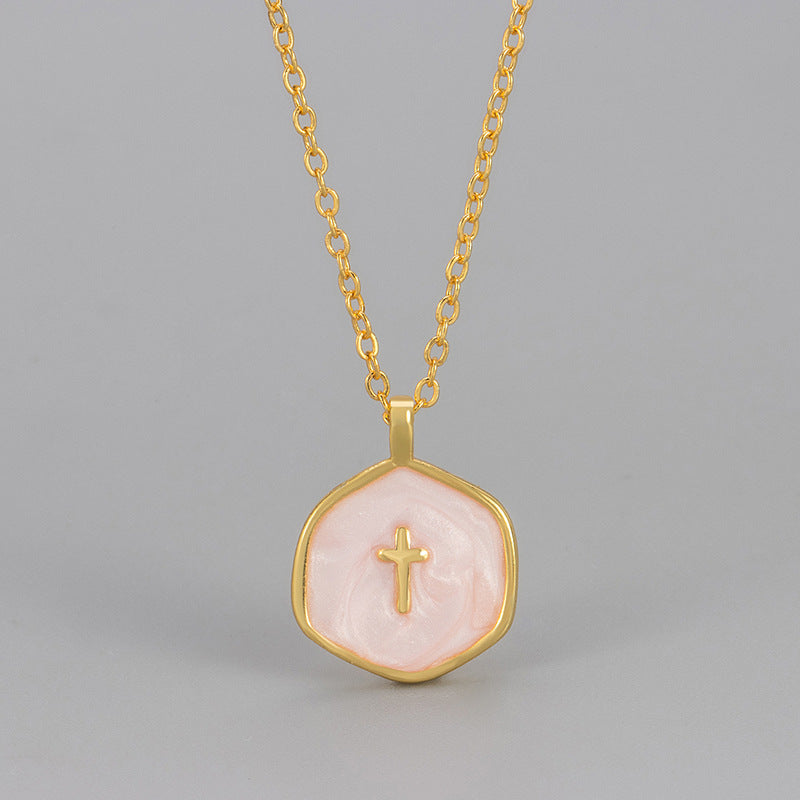 Enamel Cross Pendant Necklace