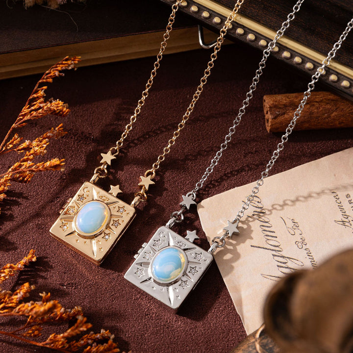 Moon Photo Locket Necklace