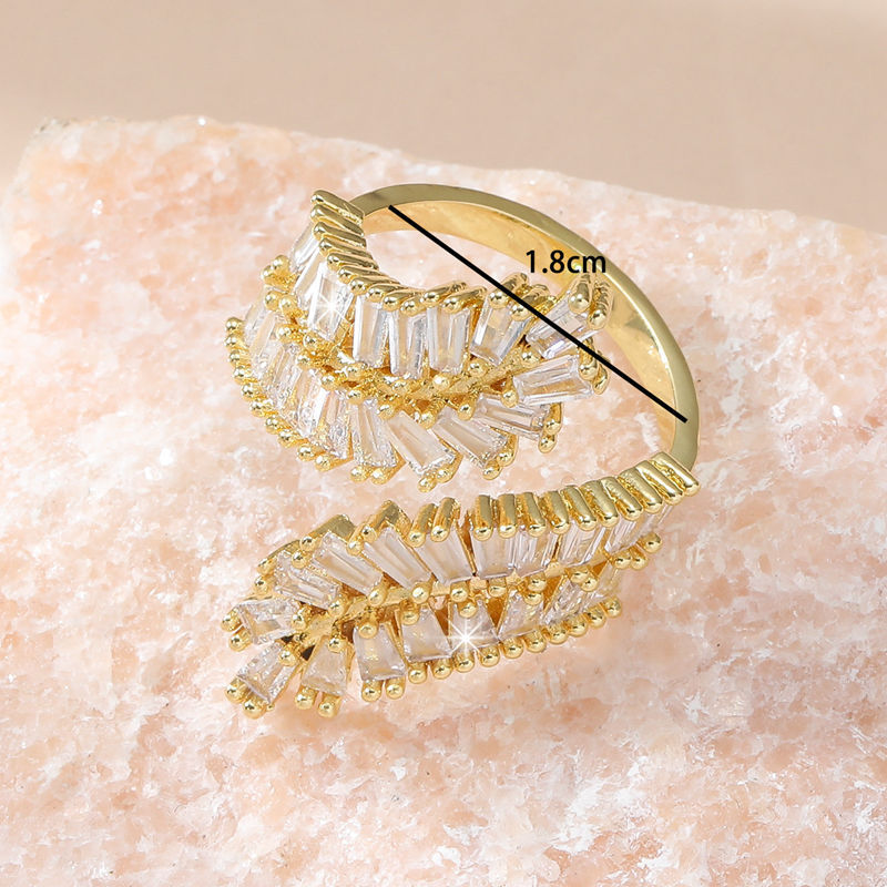 Luxury Olive Branch Pavé Diamond Open Ring