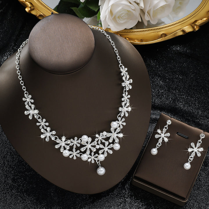 Sparkle Floral Pearl Jewelry Set