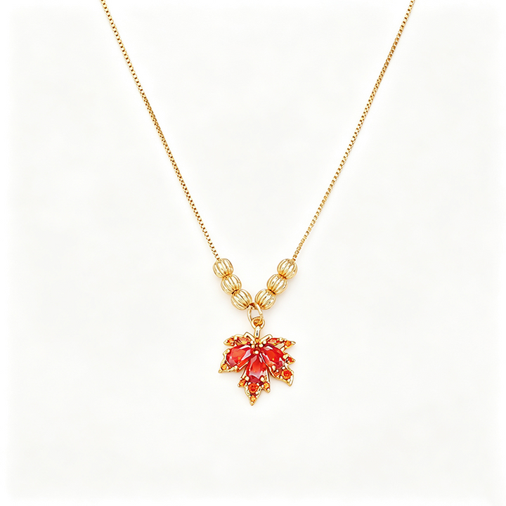 Golden Maple Leaf CZ Jewelry
