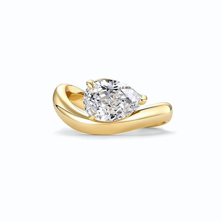Teardrop CZ Solitaire Ring