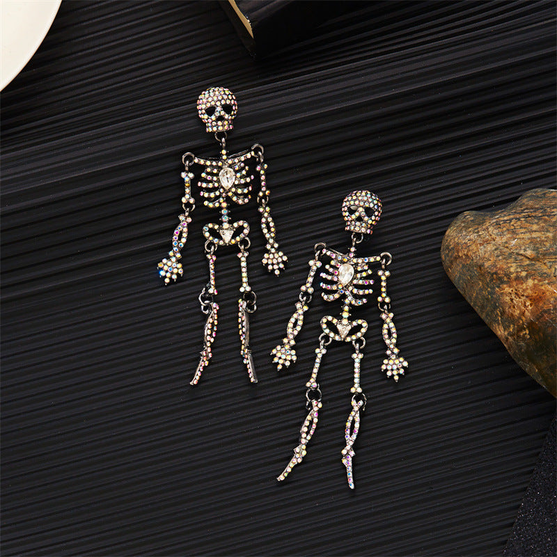 Pavé Zirconia Skull Earrings