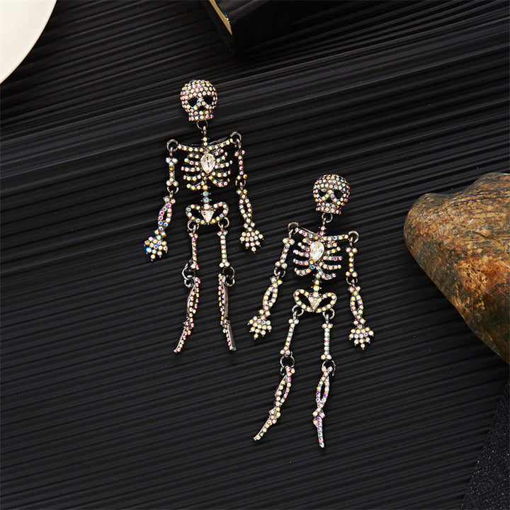 Pavé Zirconia Skull Earrings