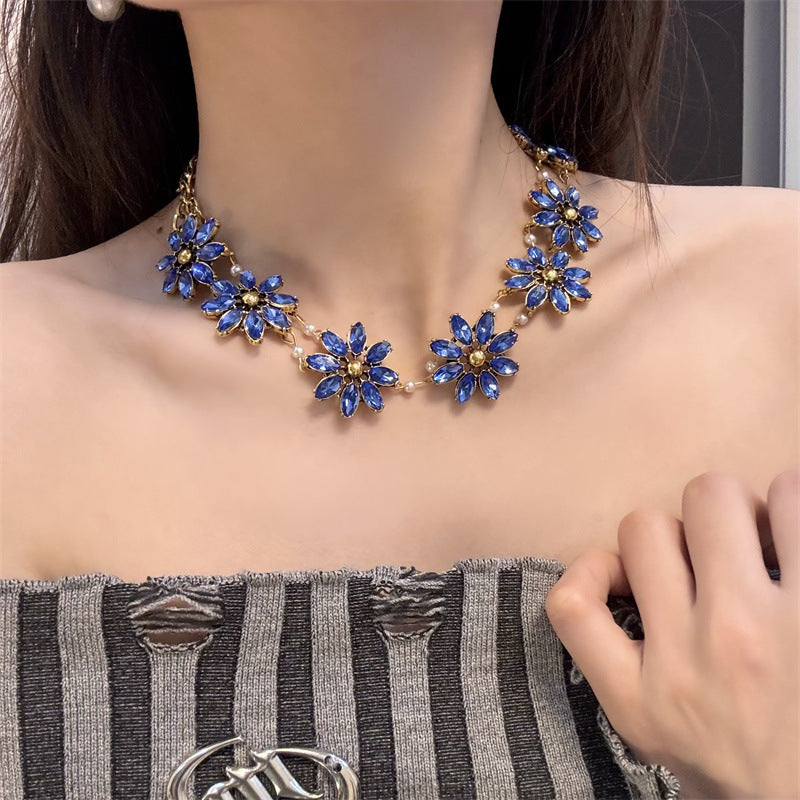 Crystal Flower Pearl Jewelry