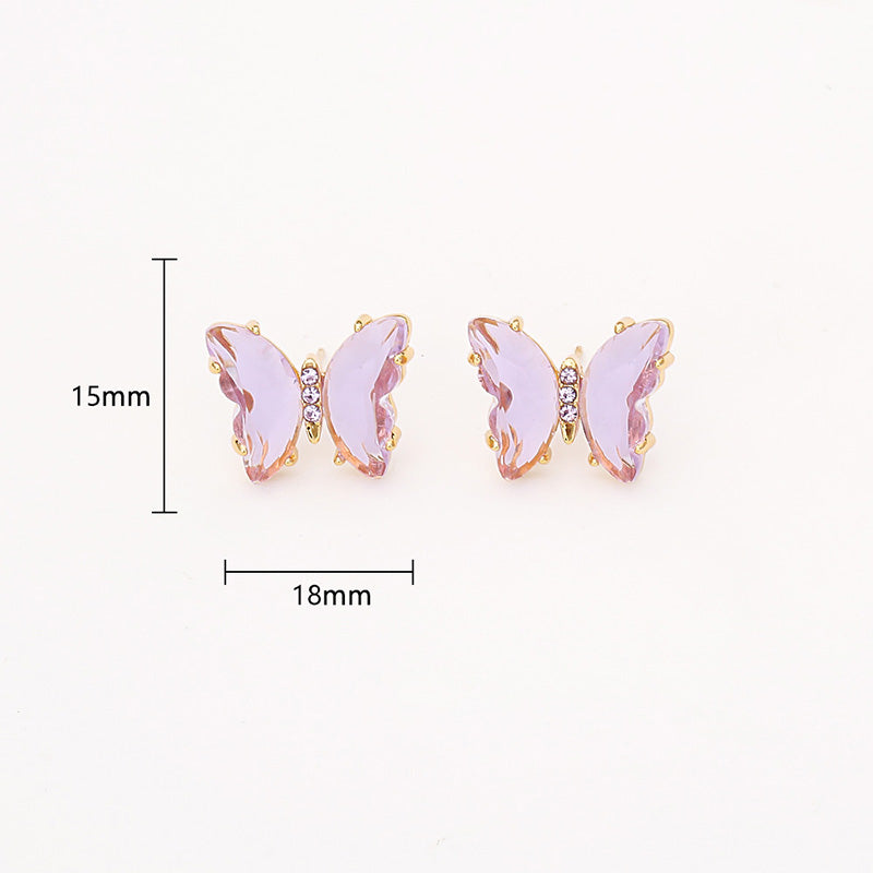 Purple Butterfly Necklace and Earrings