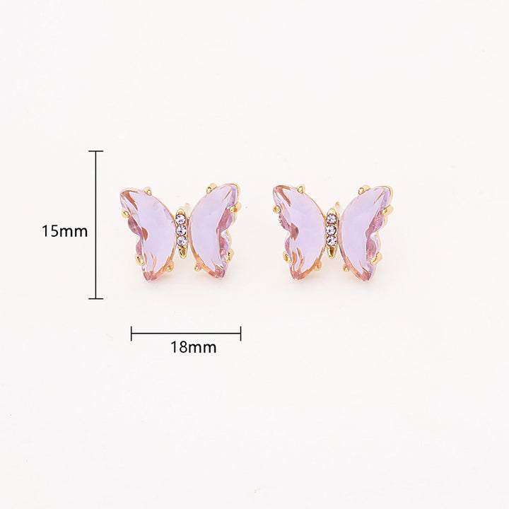 Purple Butterfly Necklace and Earrings