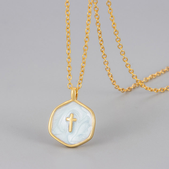 Enamel Cross Pendant Necklace