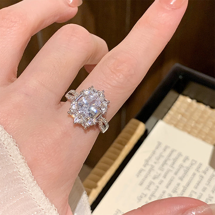 Ice Flower Zircon Plain Ring