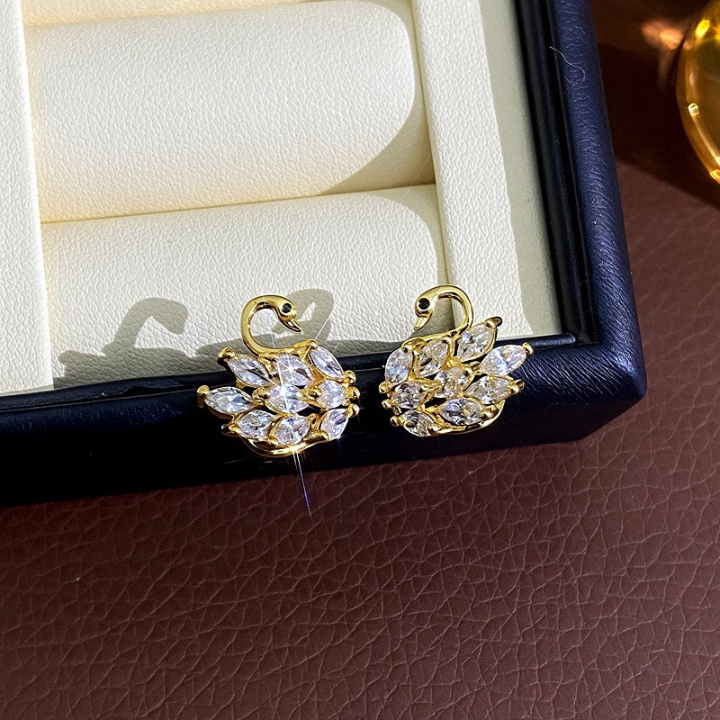 Swan Stud Earrings