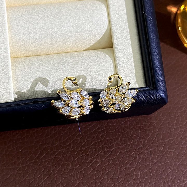 Swan Stud Earrings