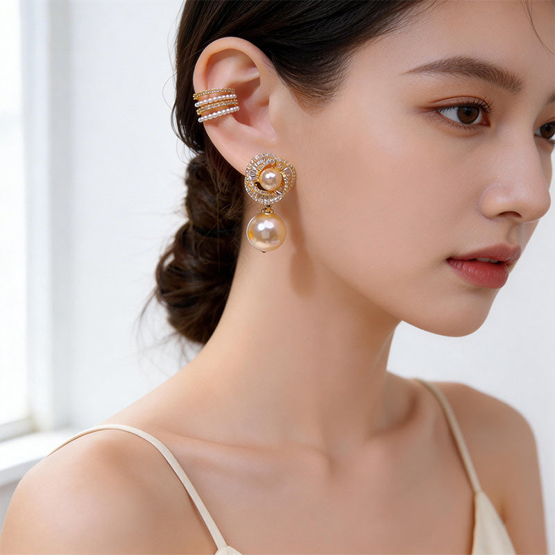 Spiral Pearl Earrings