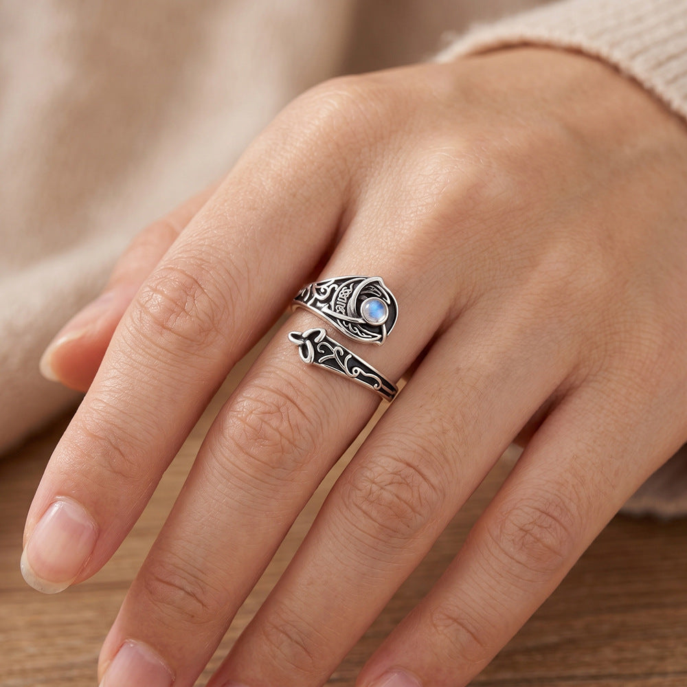 Vintage Moonstone Open Wrap Ring
