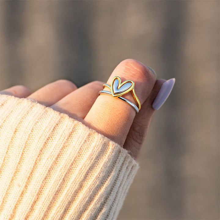 Irregular Heart Two-Piece Ring Set