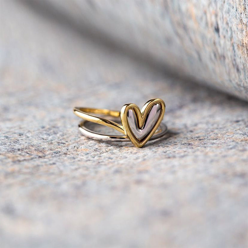Irregular Heart Two-Piece Ring Set