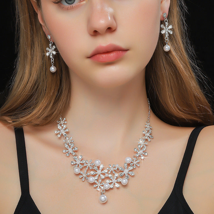 Sparkle Floral Pearl Jewelry Set
