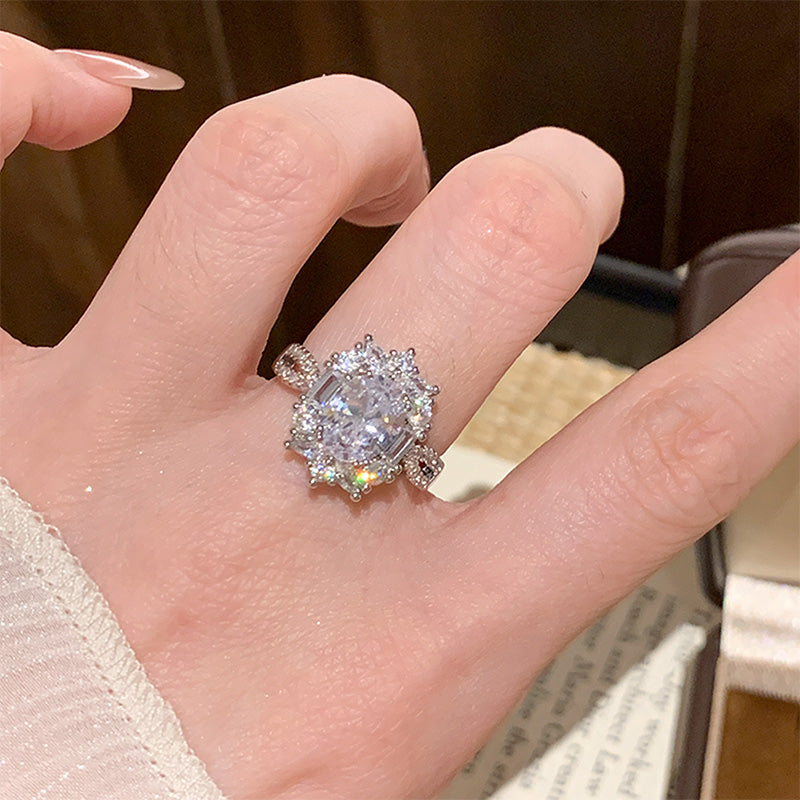 Ice Flower Zircon Plain Ring