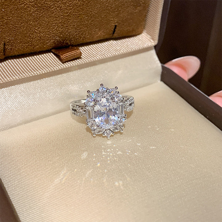 Ice Flower Zircon Plain Ring