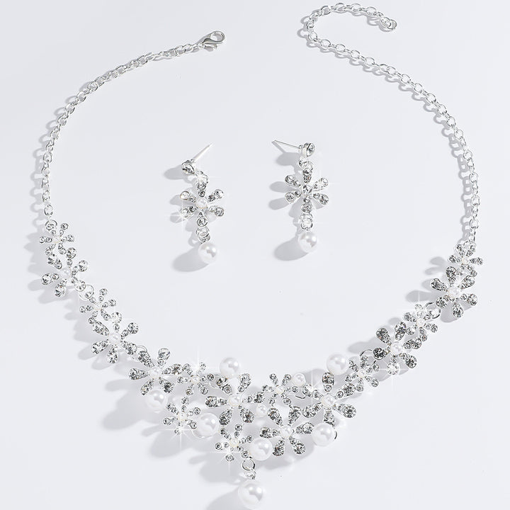 Sparkle Floral Pearl Jewelry Set