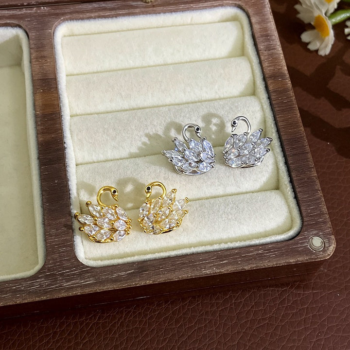 Swan Stud Earrings