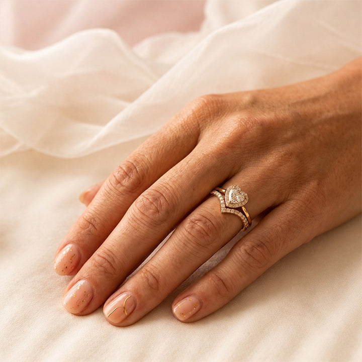 Heart-shaped ring set