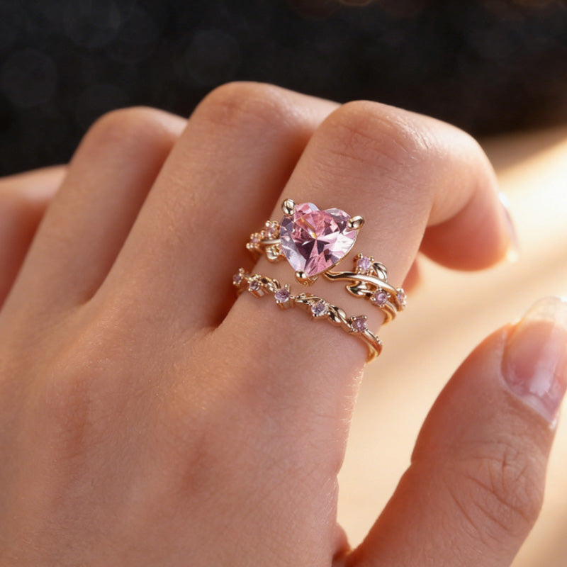 Heart-shaped stacked rings