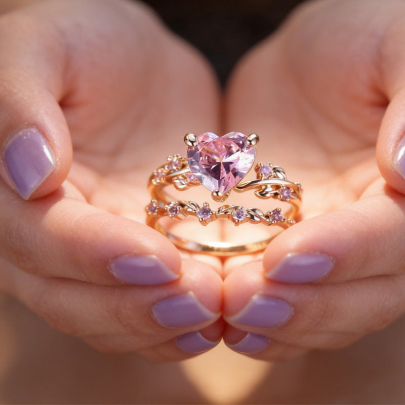 Heart-shaped stacked rings