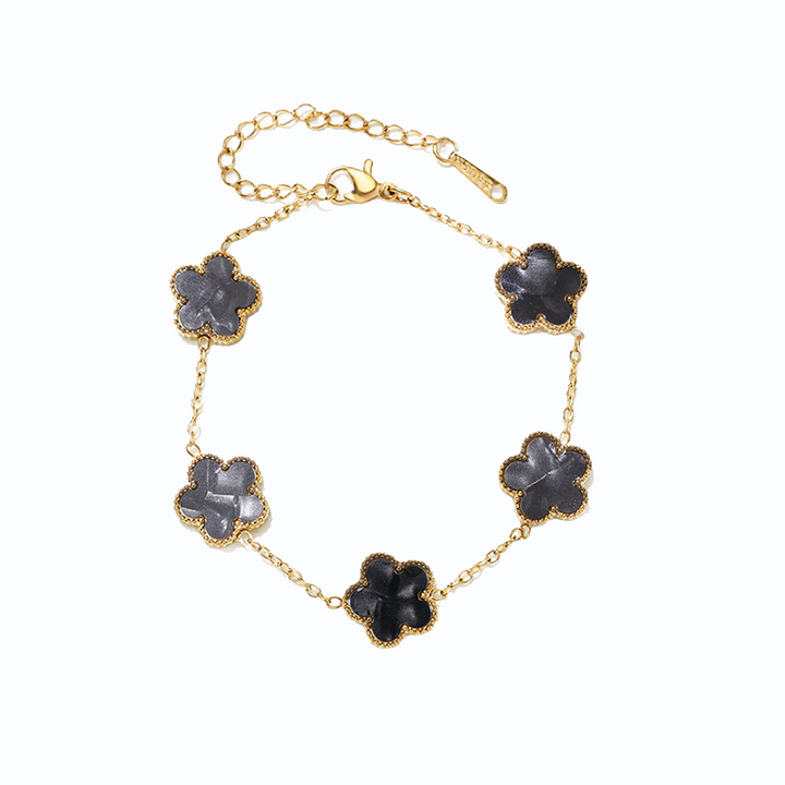 Titanium Steel Five Leaf Clover Bracelet